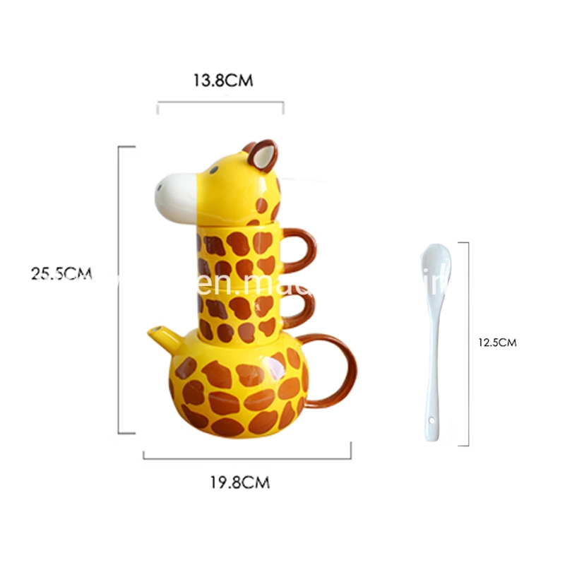 Promoção de design encantador Home Restaurante Drinkware Giraffe teapot set with Copos de chá