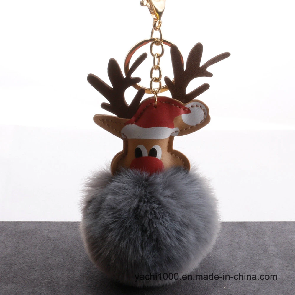 Superior Quality Safety Plush Stuffed Christas Deer Key Chain