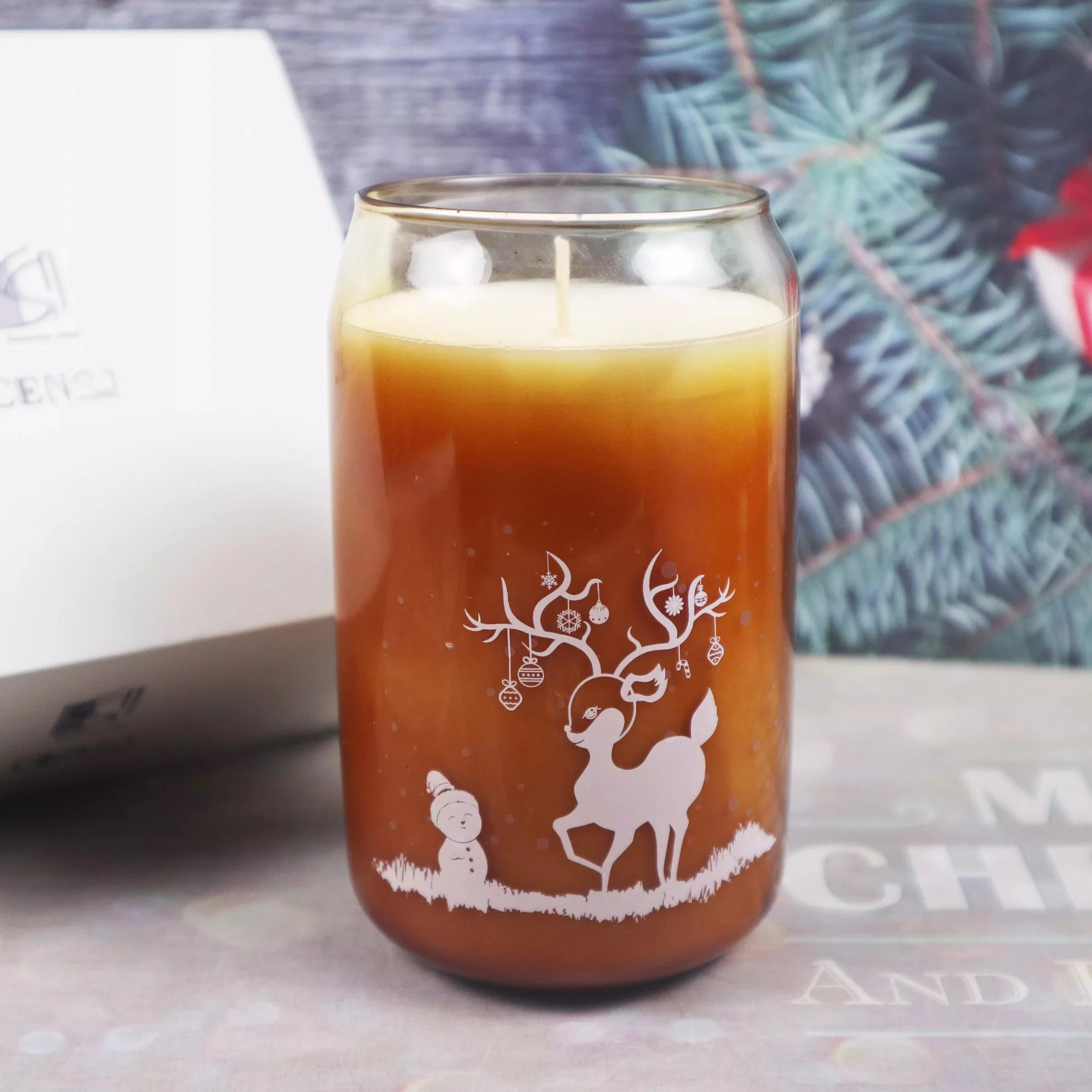 Christmas Design Cola Shape Scented Candle Private Label Oil Fragrance Soy Wax Scented Candles