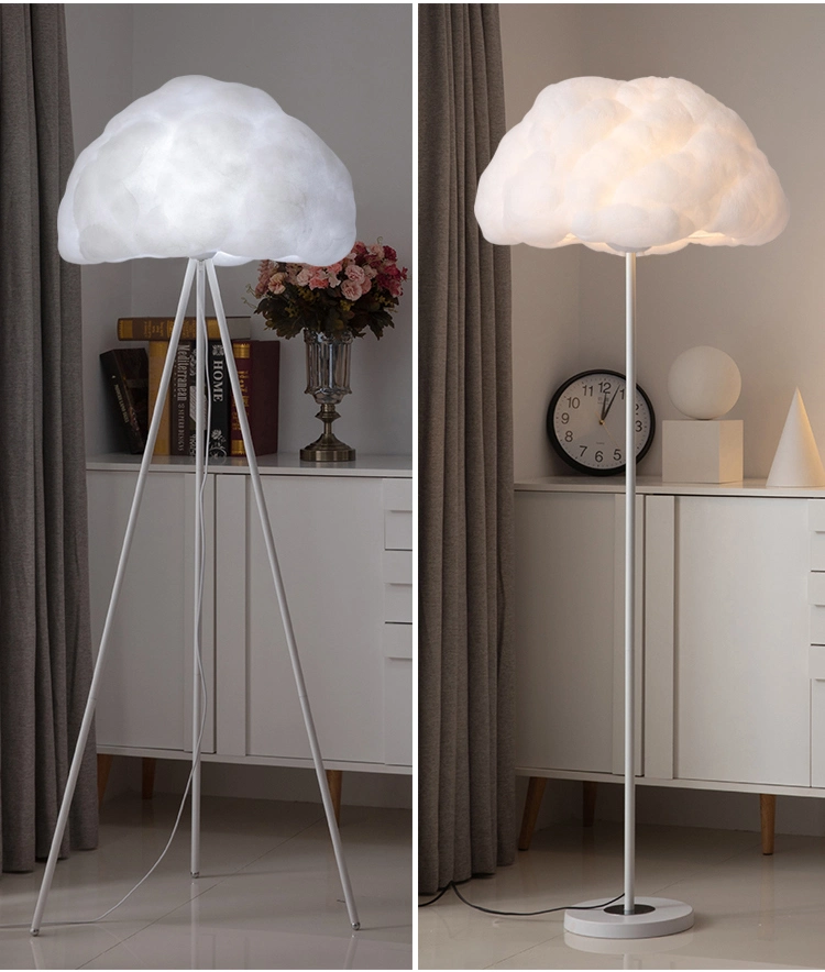 C084 Modern Cotton Cloud Shade Tripod Base Table Floor Lamp Cloud Light Ceiling