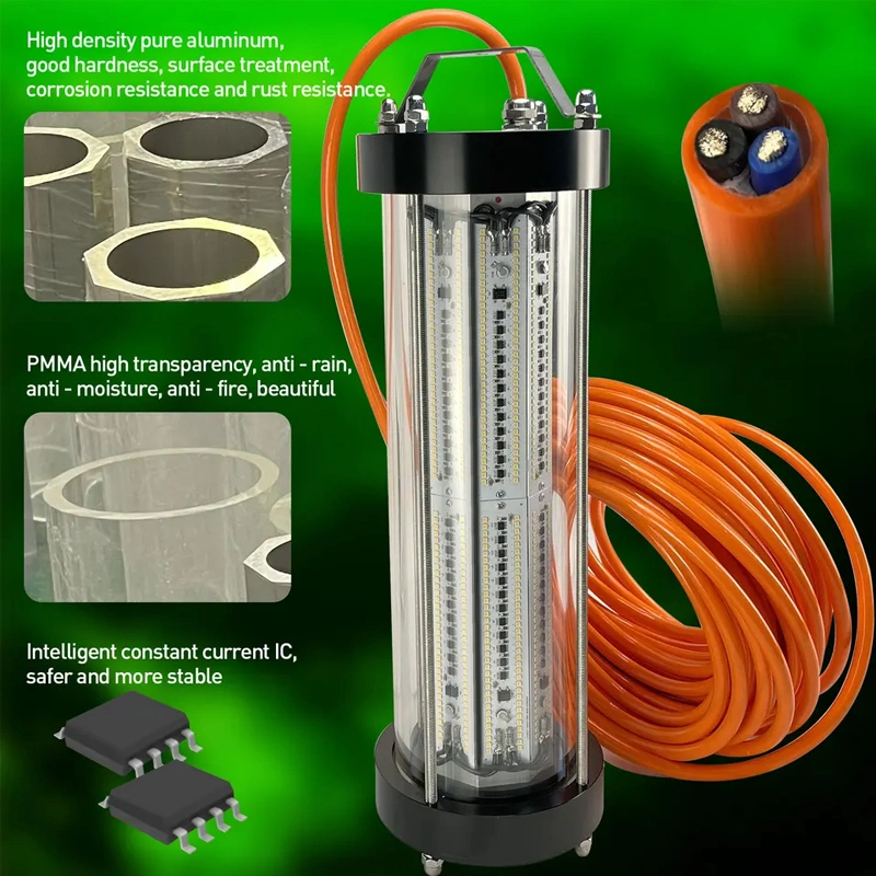 2000watt LED feux de pêche vert IP68 sous-marine à haute efficacité poissons poissons appâts attirer la lumière des lampes d'attirer 180000lm