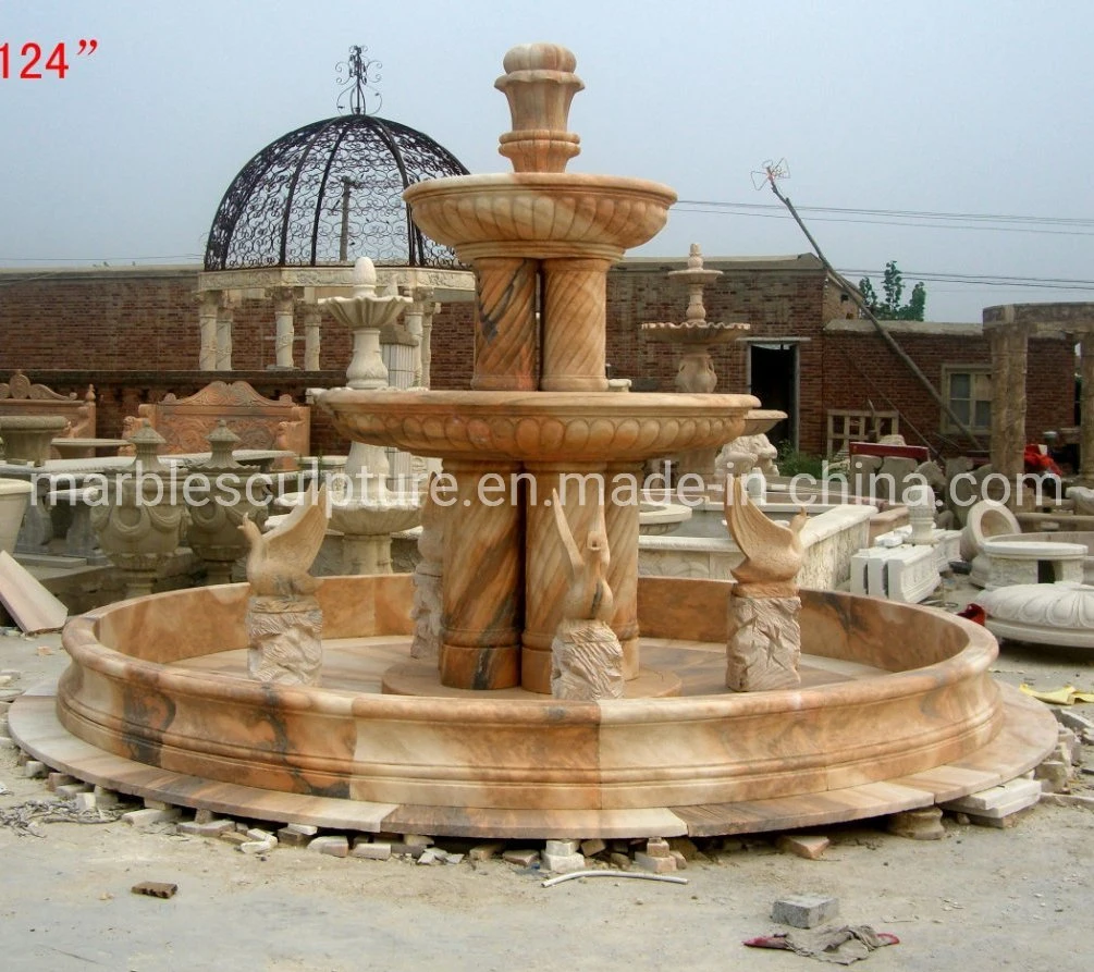 Exquisite Style Hand Carved Outdoor Stone Marble Water Fountain (SYF-025)