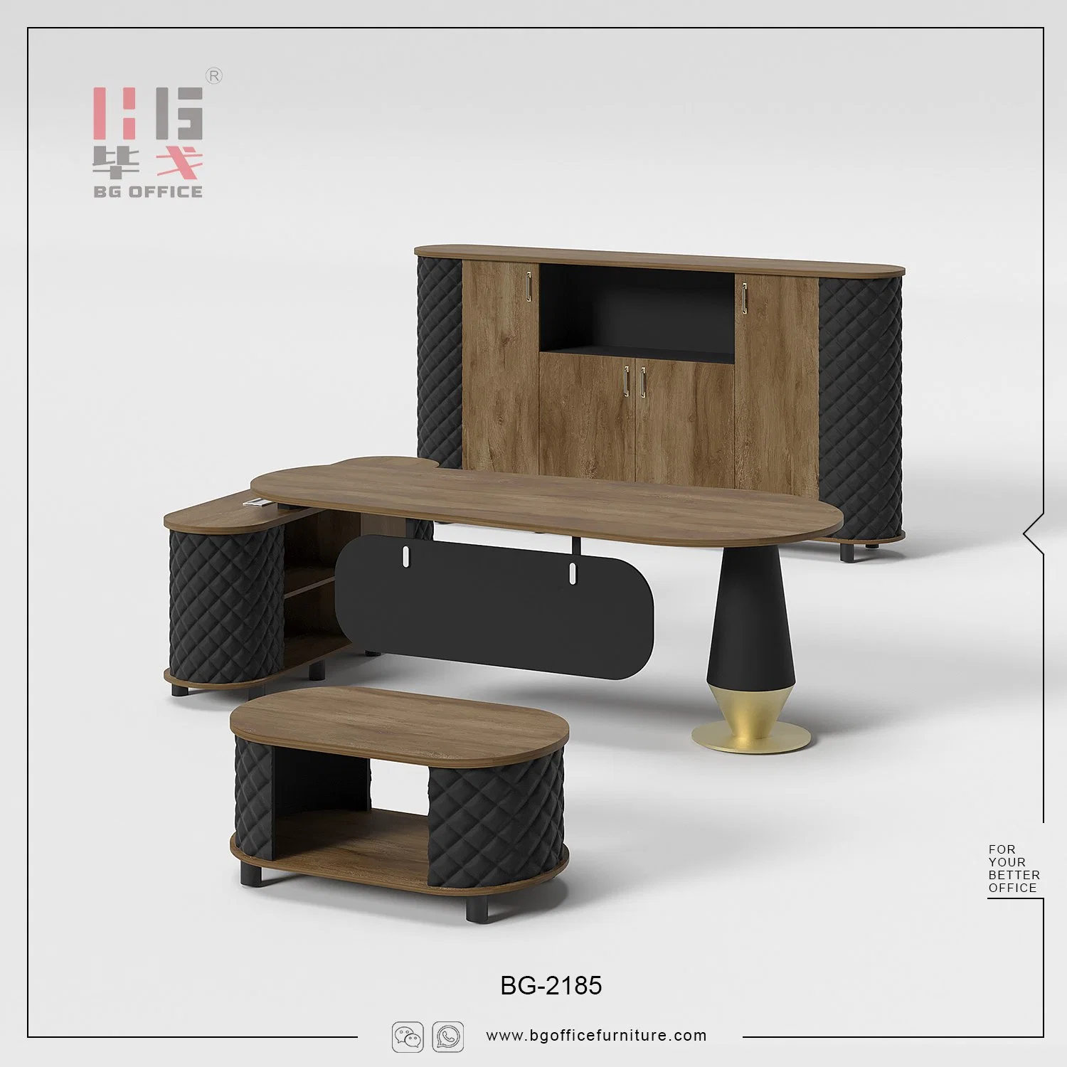 Luxury Modern L Shape Wooden Executive Desk Wholesale/Supplier Office Computer Table Furniture