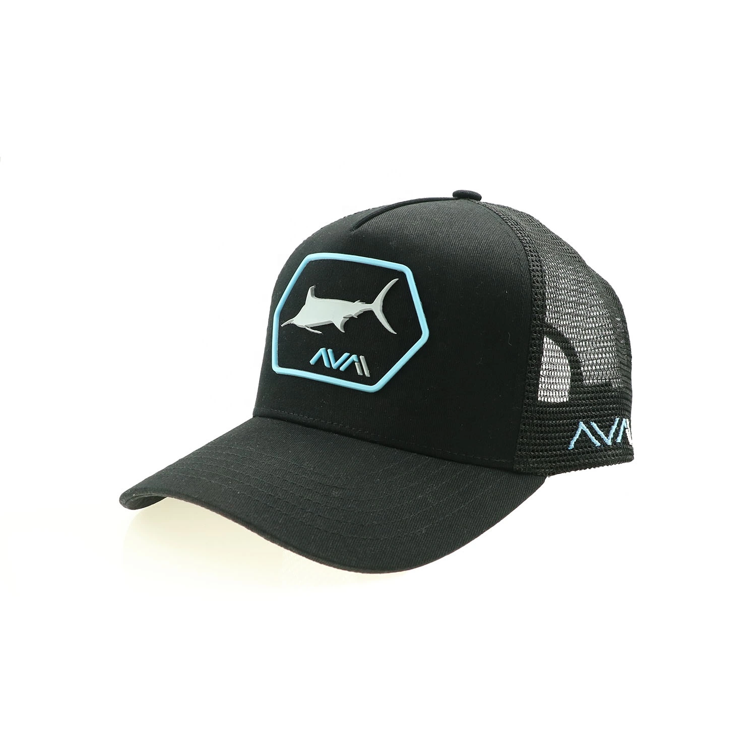 Wholesale Unisex Baseball Cap Custom 3D Puff Printing Rubber Patch Logo Black Gorras Embroidery Mesh Trucker Hats