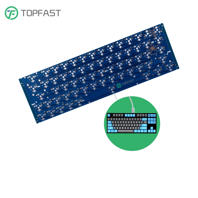 Placa de circuito impreso de la capa de Doubld electrónica comercial personalizada de un 60% de la fábrica de intercambio en caliente de 60 L Mayorista/Proveedor Qmk RGB a través del teclado PCB con hotplug