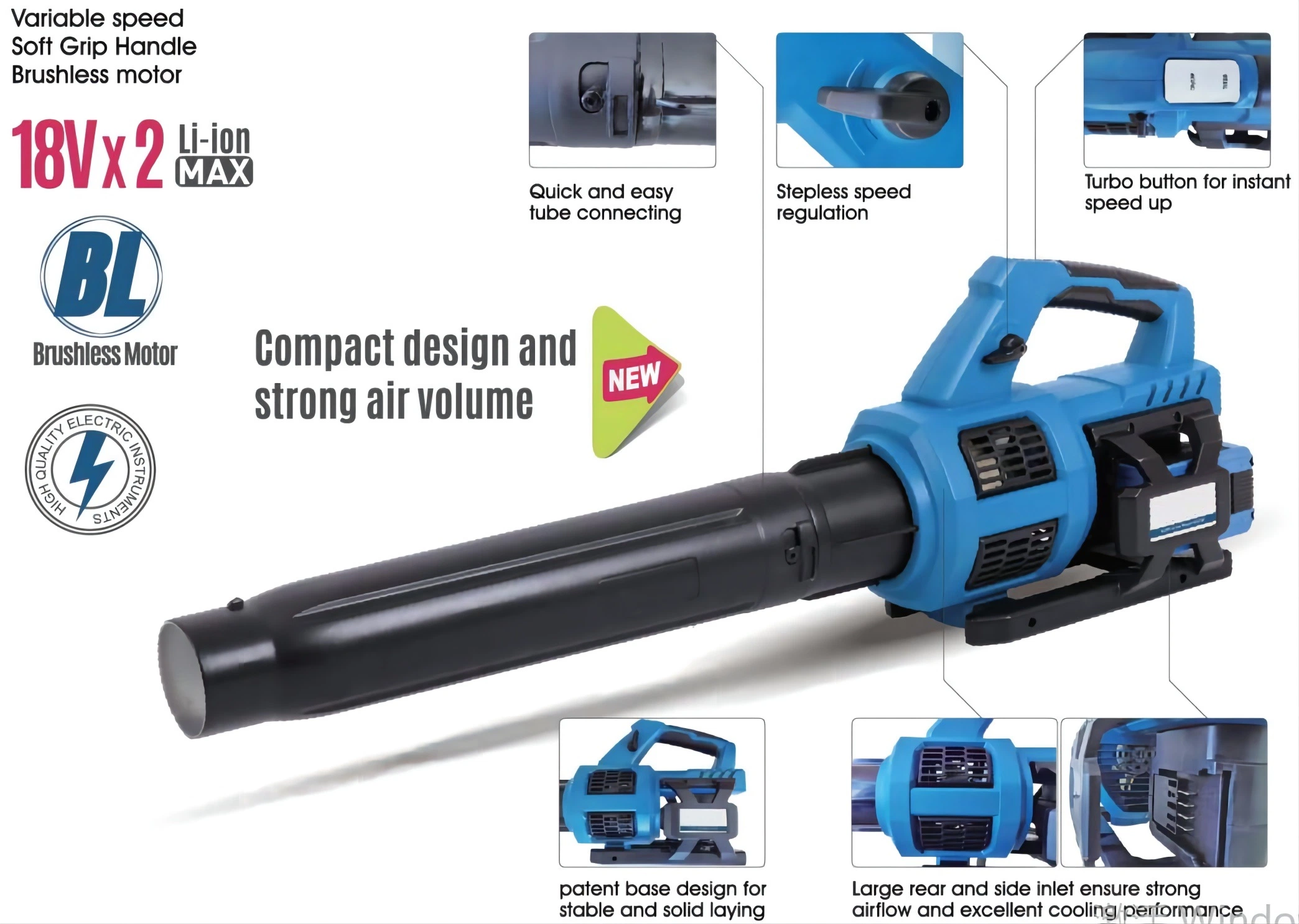 New-DC20V Max-Li-ion Battery-Cordless/Electric-Garden Power-Tool Machines-Axial Flow/Debris Blower