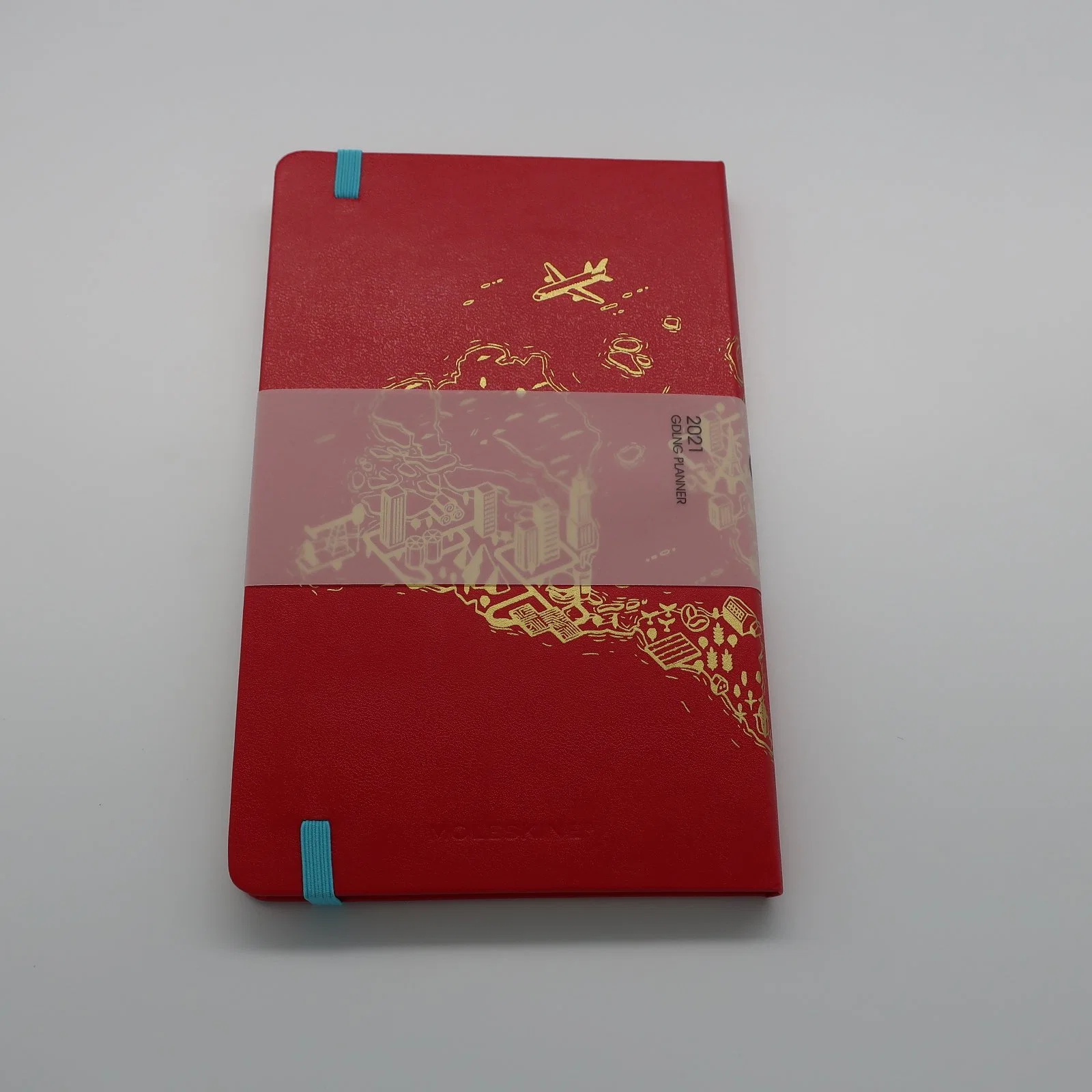 Caderno de impressão personalizada em pele PU de luxo com folha de alumínio quente Bolso para estampagem e para trás para a tampa