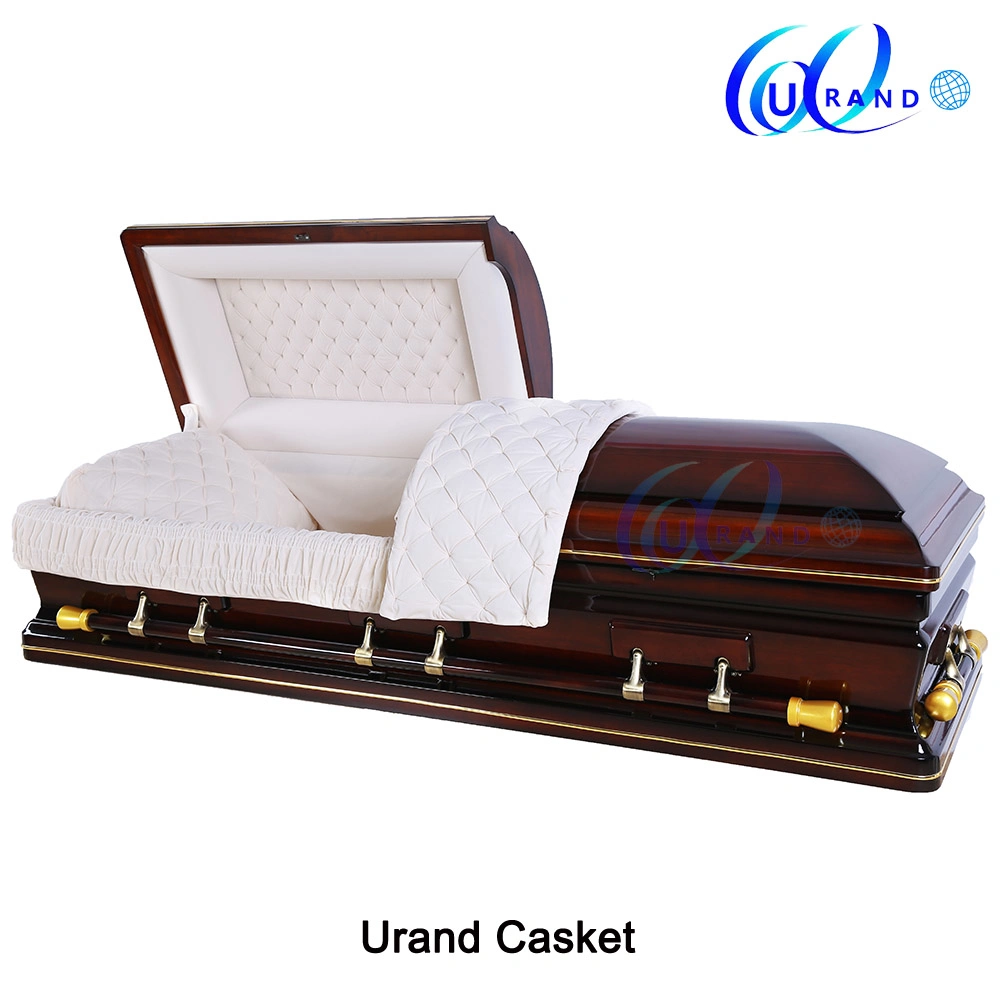 High Gloss with Feet Cover Chinese Wholesale/Supplier Velvet Wooden Coffin and Casket