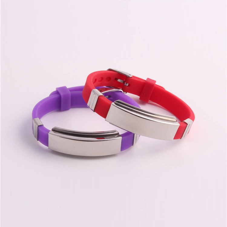 Drop Shipping Good Quality Personalized Stainless Steel Silicone ID Bracelet