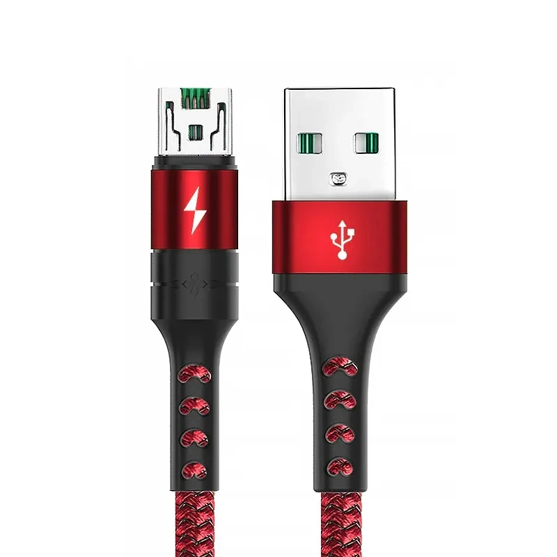 كبل USB C للشحن السريع من النايلون بطول 2 م الهاتف المحمول الذكي