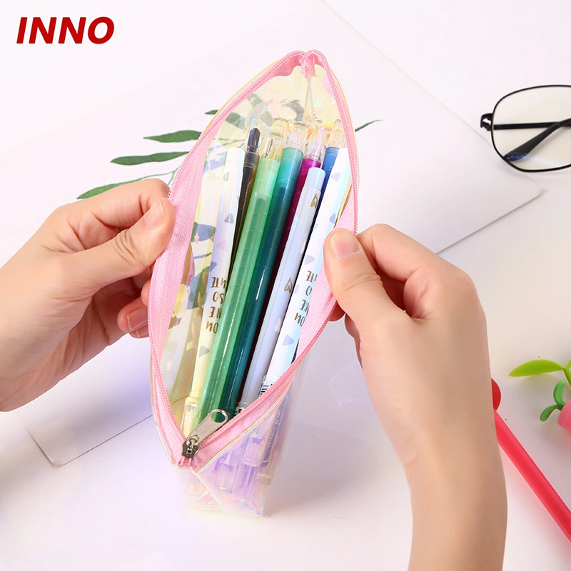 Factory Direct Selling Inno Brand R049# Colorful Laser PVC Letter Printing Pencil Storage Bag School Supplies Eco-Friendly