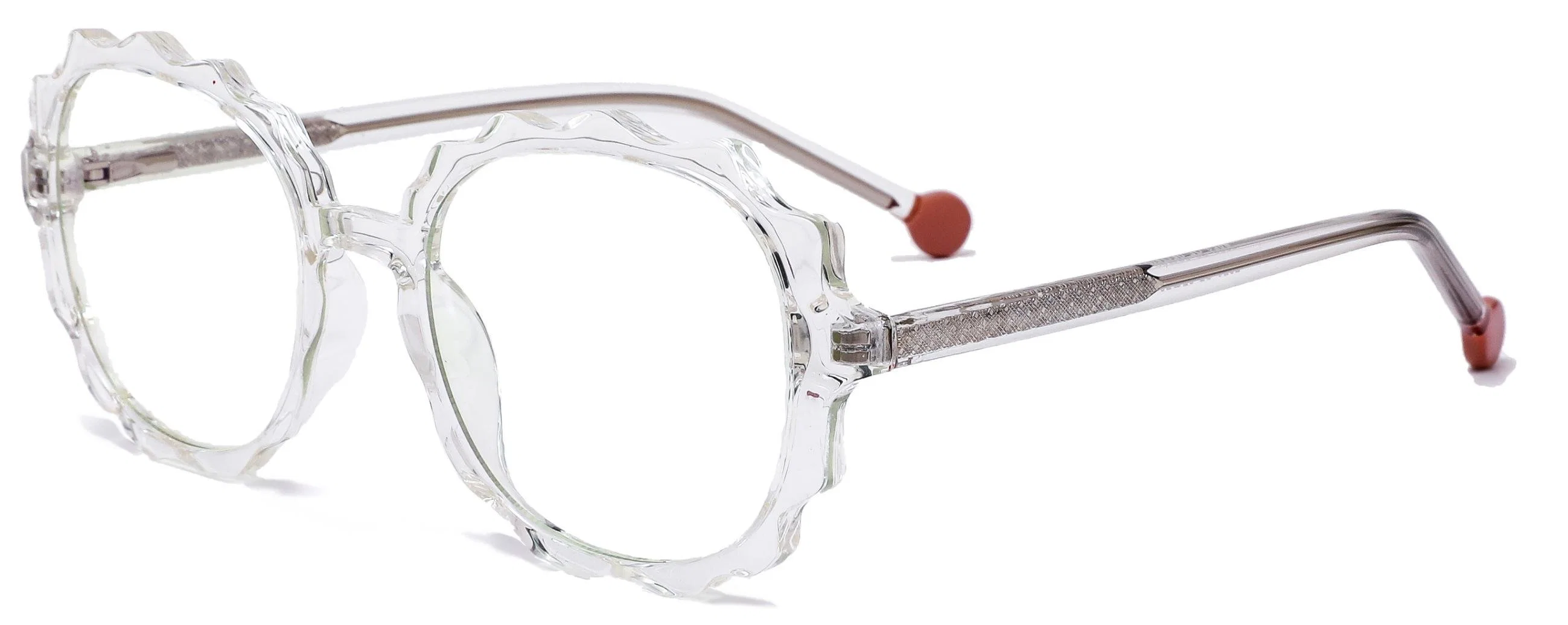 Unique Cute Design with Solid Candy Color PC Tips Round Gear Tooth Shape Frame Tr90 Stock Girl Optical Frames