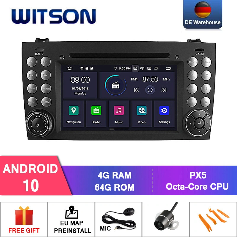 Четырехъядерные процессоры Witson Android 10 Benz Slk200/Slk280/Slk350/Slk55 2004-2012 1080p HD видео