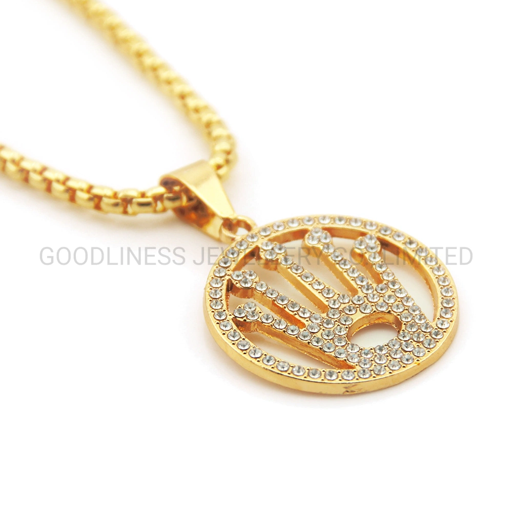 Manufacturer Popular New Hip Hop Crown Diamond Pendant Necklace