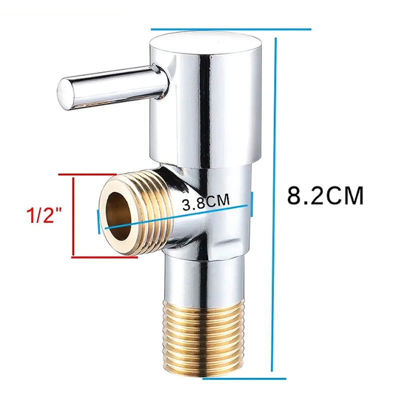 Brass Triangle 1/2" Brass Angle Valve for Toilet Copper Faucet Bathroom Accessories