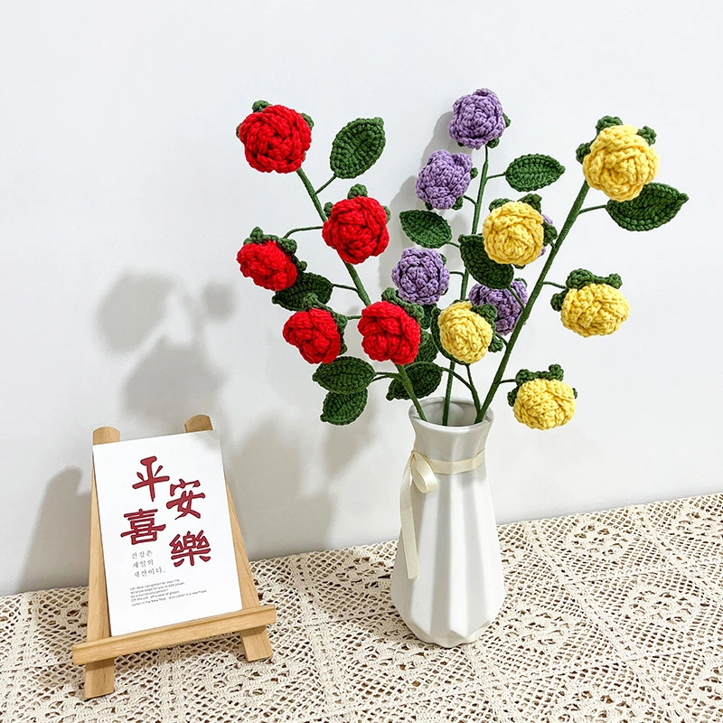 Artifical Handmade Crochet Flower Toy Artificial Home Decoration