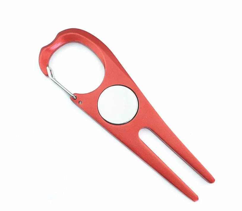 Custom Laser Logo Aluminum Golf Divot Repair Tool with Magnetic Ball Marker