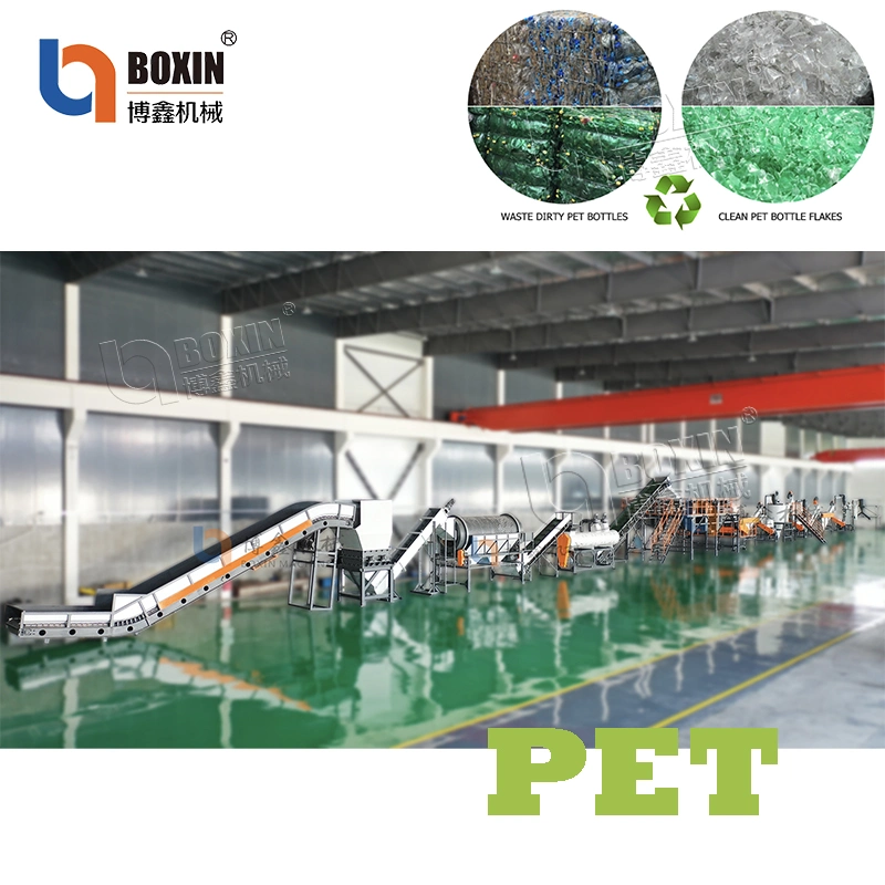 Boxin Machinery 500kg -5000kg/H Pet Flake Washing and Recycling Line Pet PE PP Crushing and Pet Plastic Washing Equipment