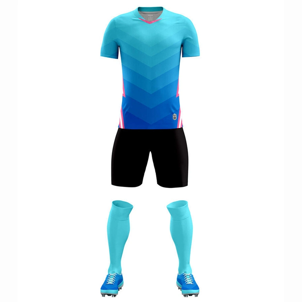 2022 Sublimation Jersey de football Bulk ensemble complet équipe uniformes de football Les tenues portent un nouveau modèle de chemise personnalisé