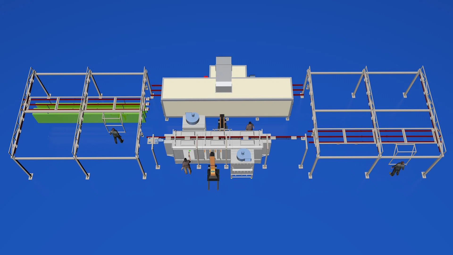 Semi-Automatic Cross-Drawing Line Powder Coating Line Powder Coating Equipment for Aluminum Profile