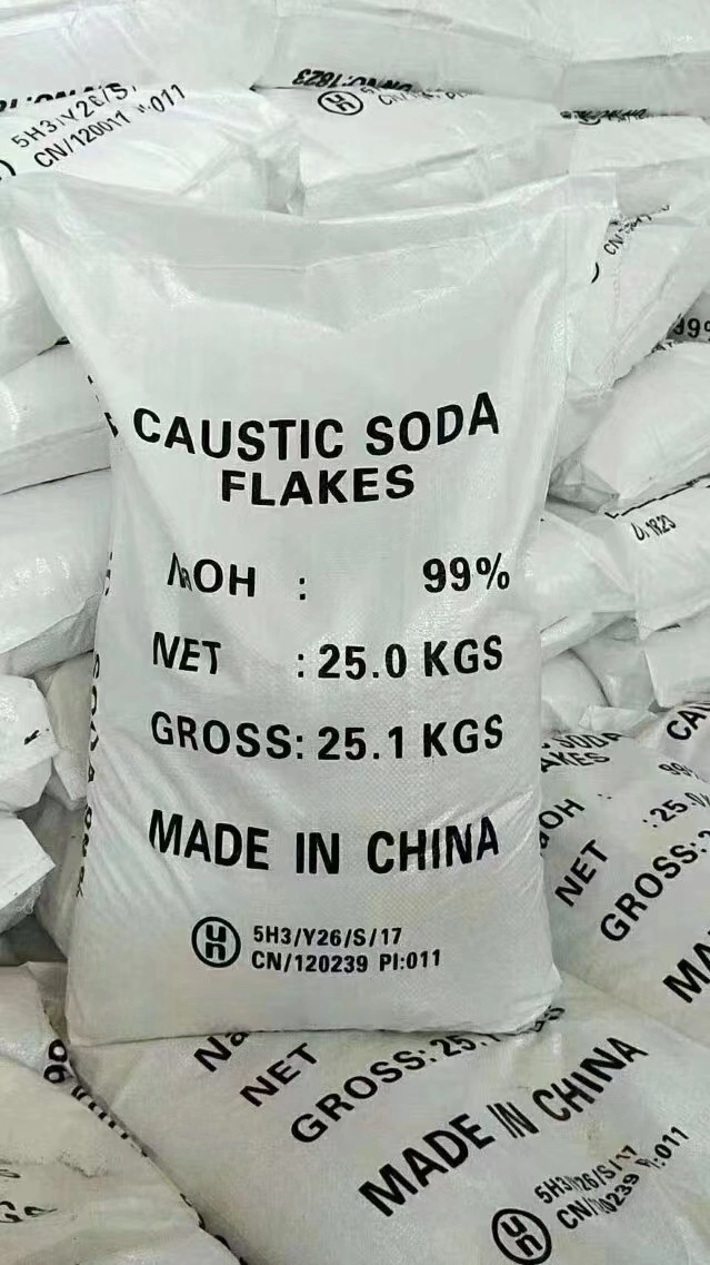 99% Caustic Soda Flakes Product Line Naoh CAS 1310-73-2 Sodium Hydroxide