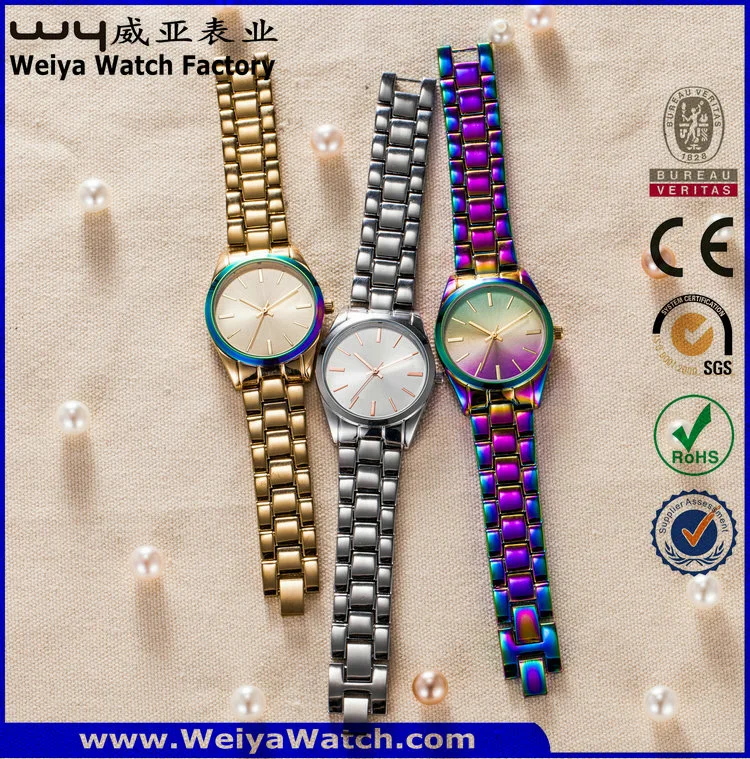 Custom de acero inoxidable Casual moda señoras reloj de pulsera (WY-P17003B)