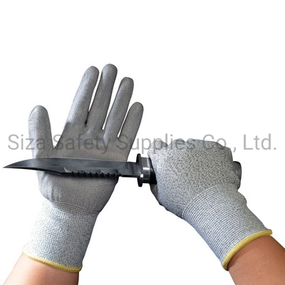 Hand Protective Hppe PU Coated Cutting Proof Work Safety Cut Resistant Working Glove