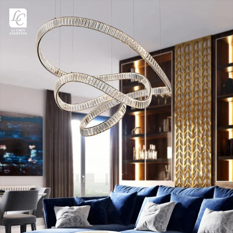 Décoration intérieure Hôtel Villa Centre commercial Escalier Grand Luxe Personnalisé Lustre en cristal à LED