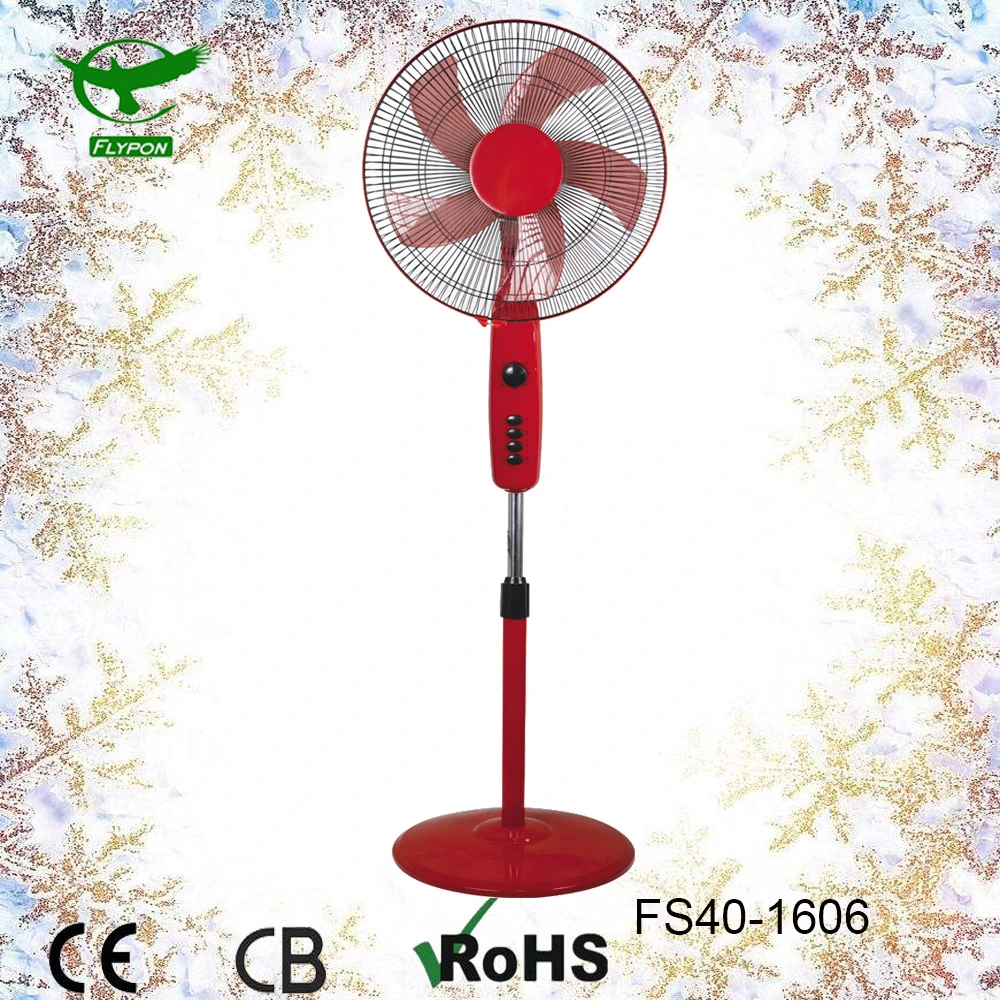 Red 3 PP Blade 16inch Electric Stand Fan Portable Fan