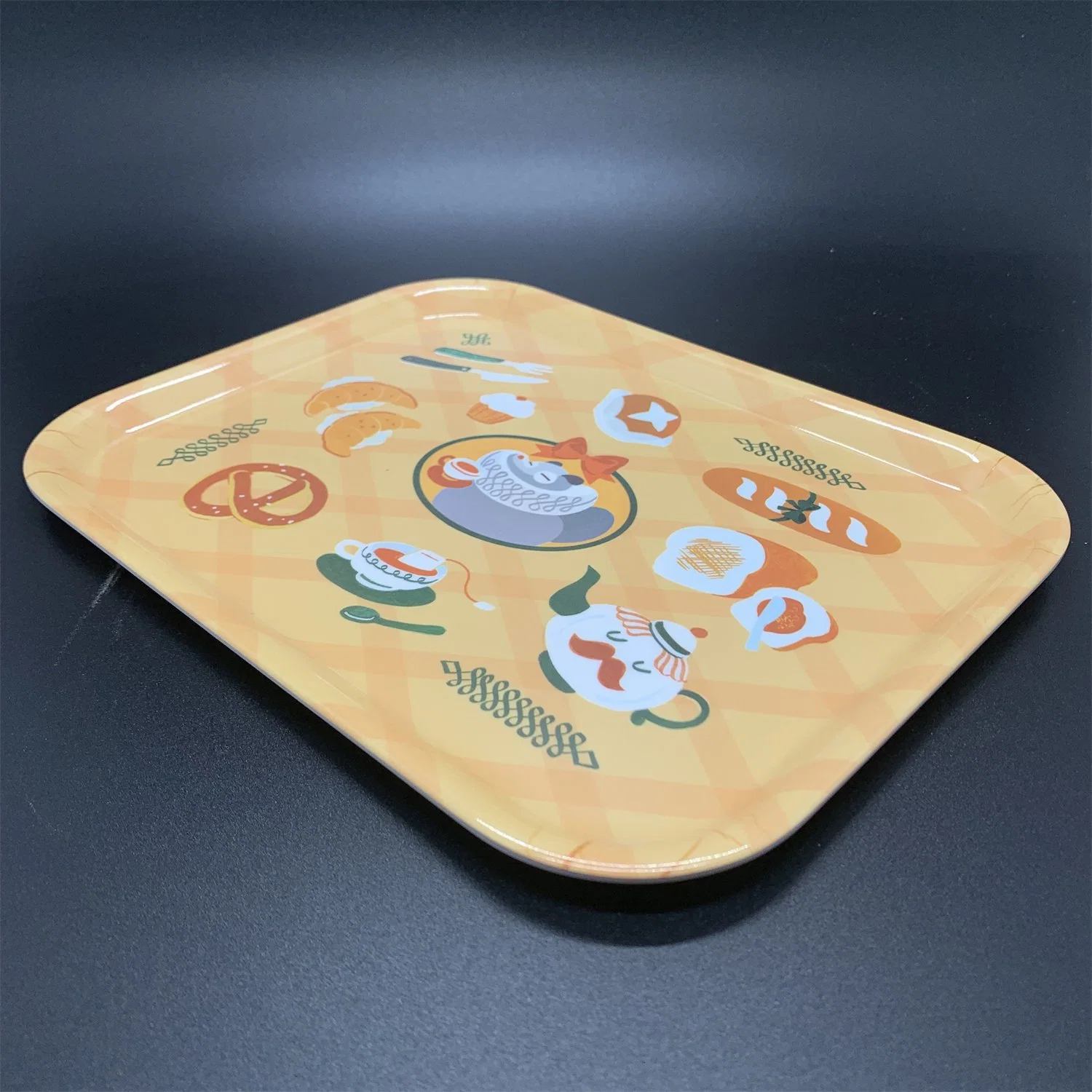 Rectangle Shape Customized Design Melamine Plastic Serving Tray