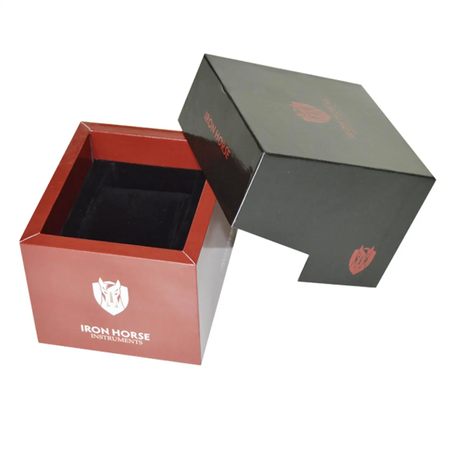 Hight Quality Red Black Wooden MDF Printing Art Paper Watch Box for Packing Smartwatch Wrist Bangle Bracelcet Jewelry