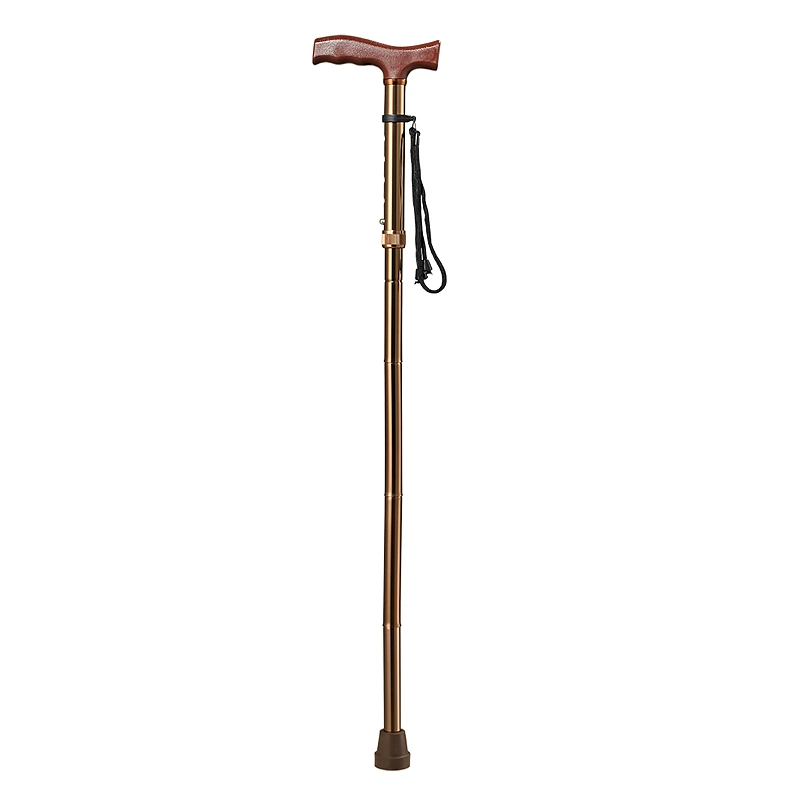 Tubo de aleación de aluminio de alta resistencia superficie oxidada ajustable médico Nordic Disable Balancín plegable Cane