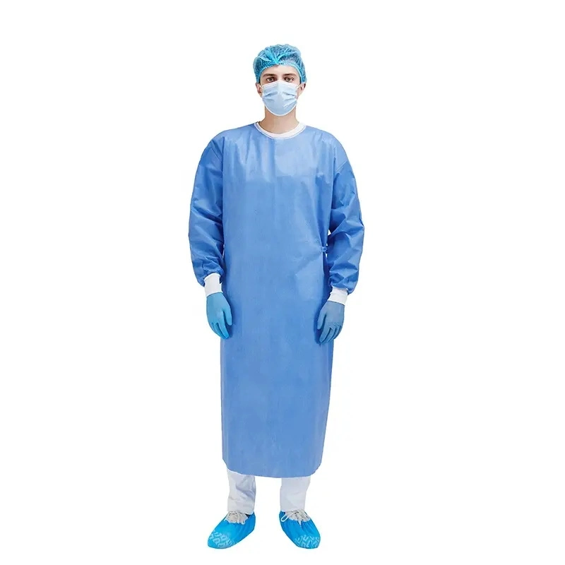 Disposable Sterile 45GSM SMS Non Woven Fabric Medicalstandardsurgical Gown Forhospital