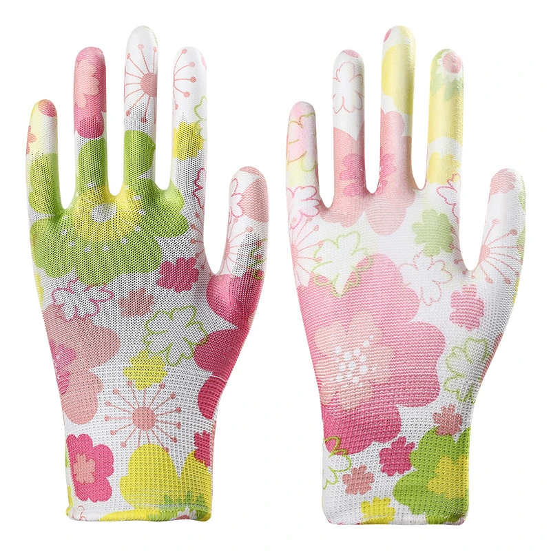 Protection personnelle enduit PU colorés anti statique des gants de jardinage de la sécurité de PU Gant