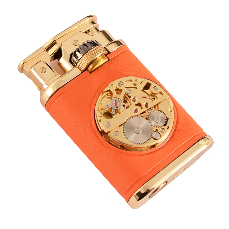 Sublimation Lighters Windproof Leather Metal Cigar Smoking Accessories Torch Briquet Flame Kerosene Lighter