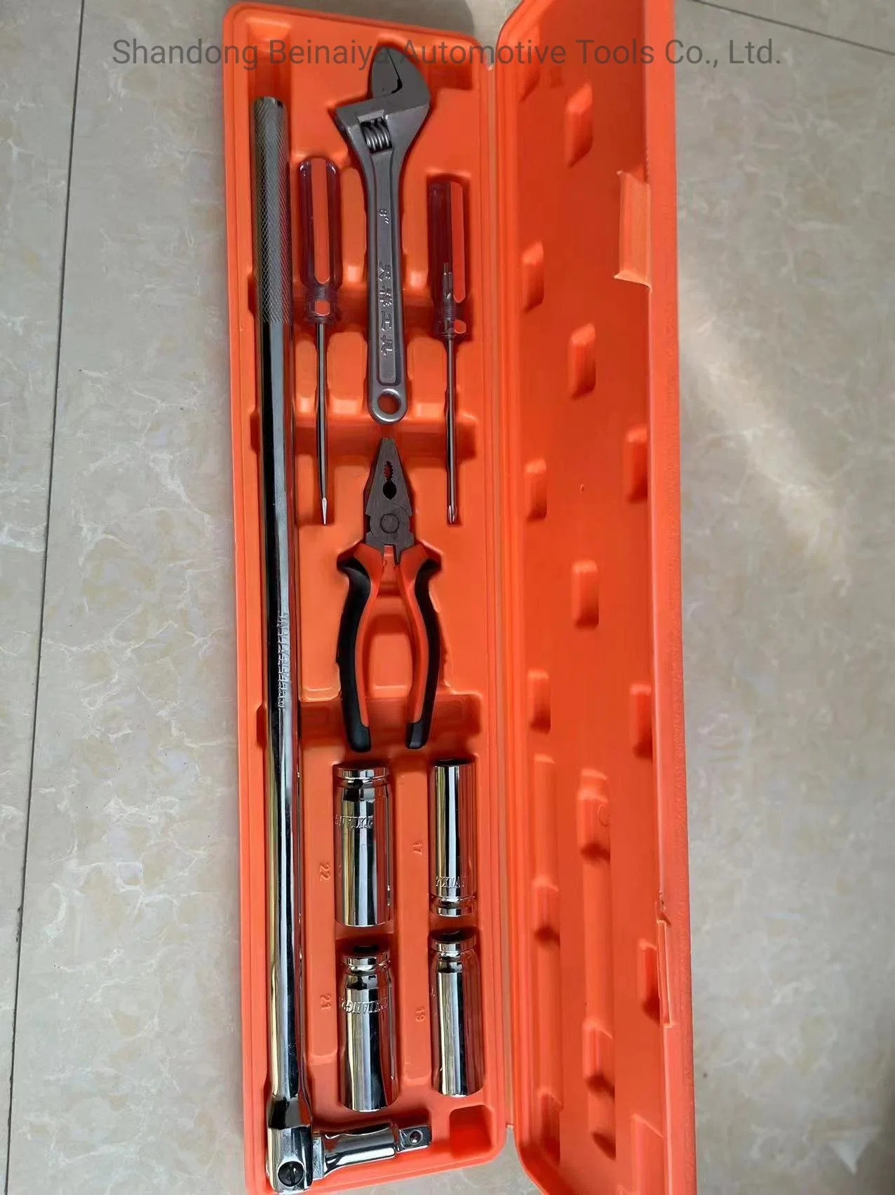 1/2 ′ ′ conjuntos de chaves combinadas de caixa de aço cromado de nove peças e incorporados Série de chaves com a marca Bny Use para reparar Ferramentas