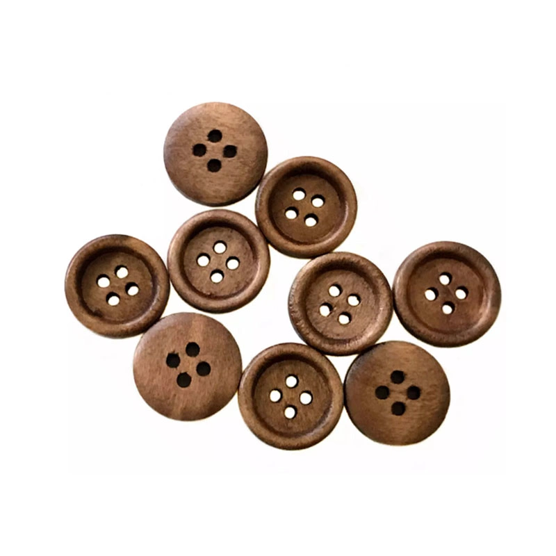 Four Hole Wooden Button Top Coat Trench Coat Wooden Button Shirt Cardigan Trousers Round Button