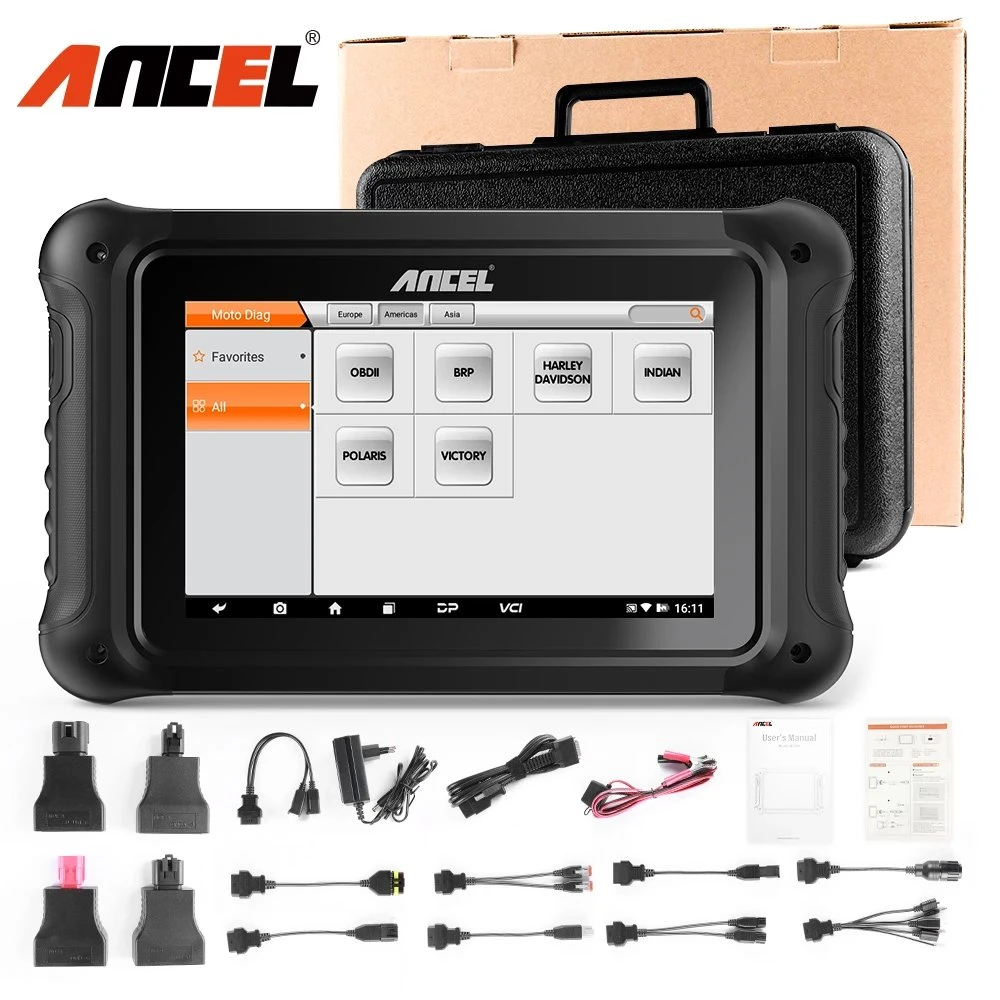 2023 Ancel Mt700 Motorcycle OBD2 Scanner All System Diagnostic Tool Oil Rest ABS Bleeding 31 Reset Functions Motorcycle Scan