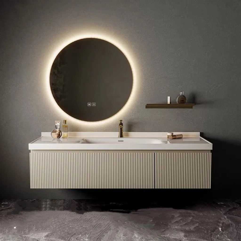 Cuarto de baño de lujo de la luz de la combinación de madera maciza Simple moderno cuarto de baño Wc armario de Lavabo tabla de lavar