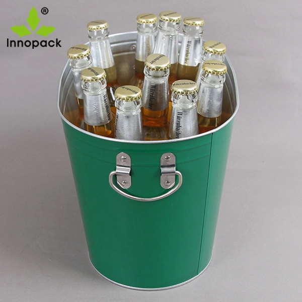 10qt Printed Metal Beer Ice Cooler with Handle and Opener