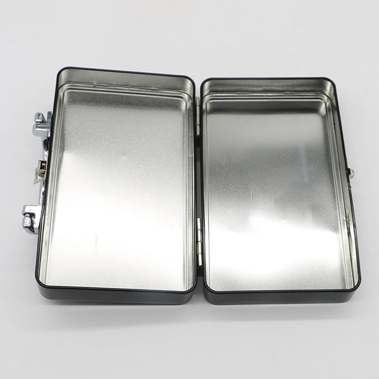 Custom Tools Packaging Metal Tin Container Retro Tin Lunch Box with Handle