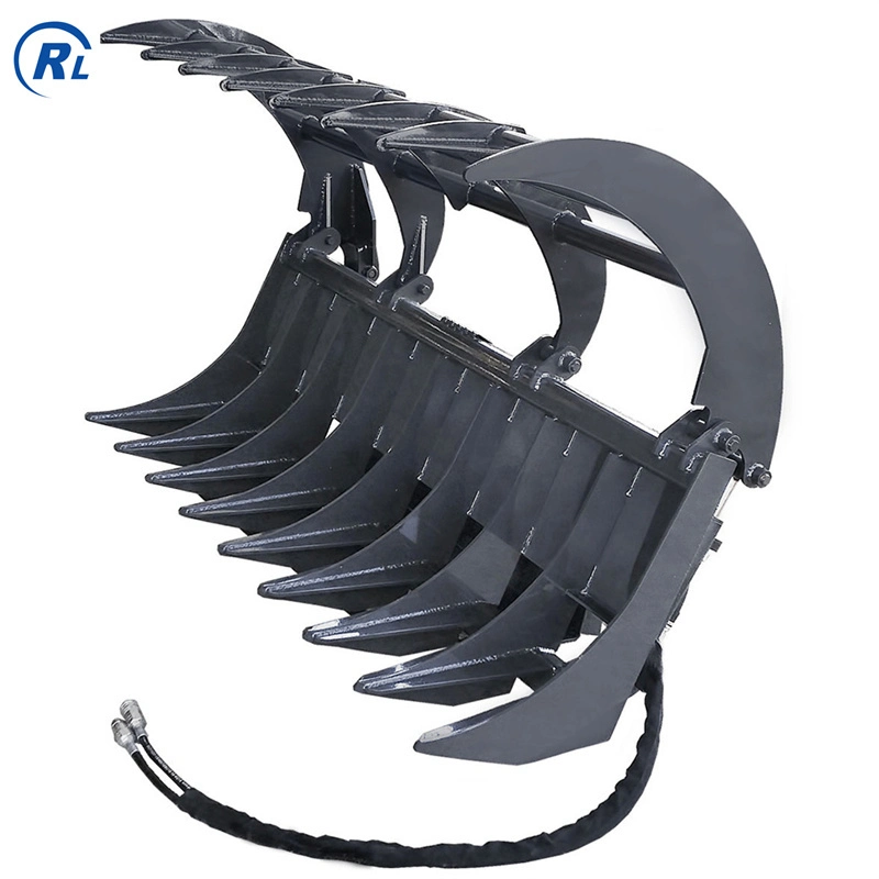 Qingdao Ruilan OEM and Customize Grass Grapple Rake for Skid Steer Loader Attachments