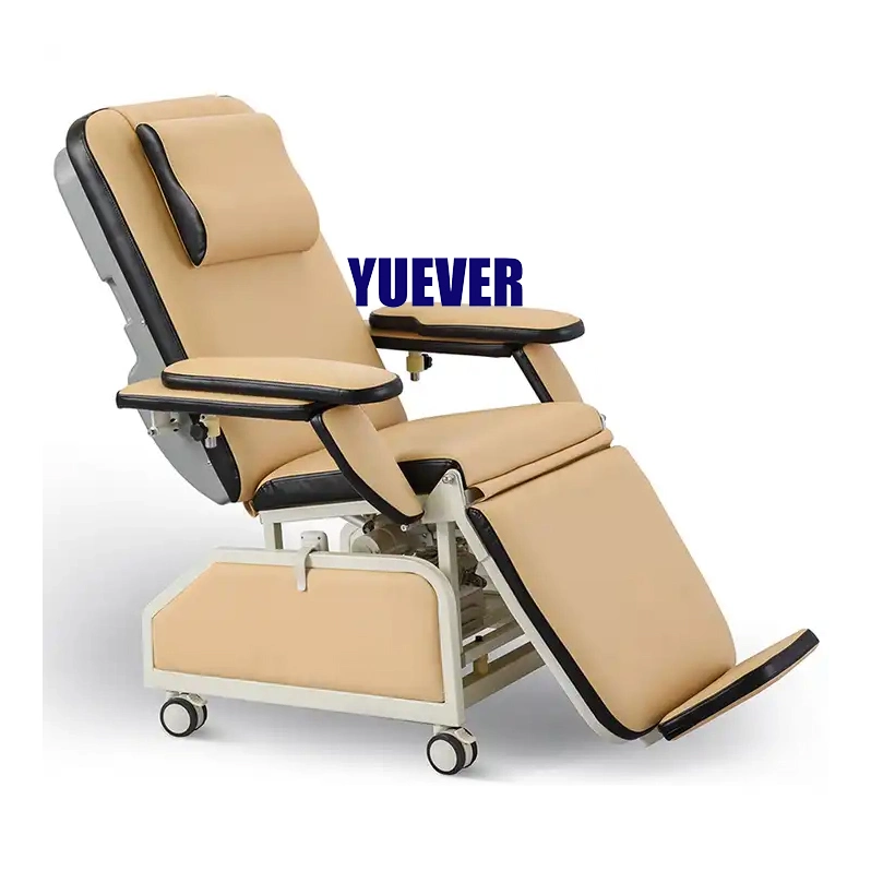 Yuever Medical Stainless Steel Folding Electric Reclining Blood Donor Arm Collection Dialysis Chair