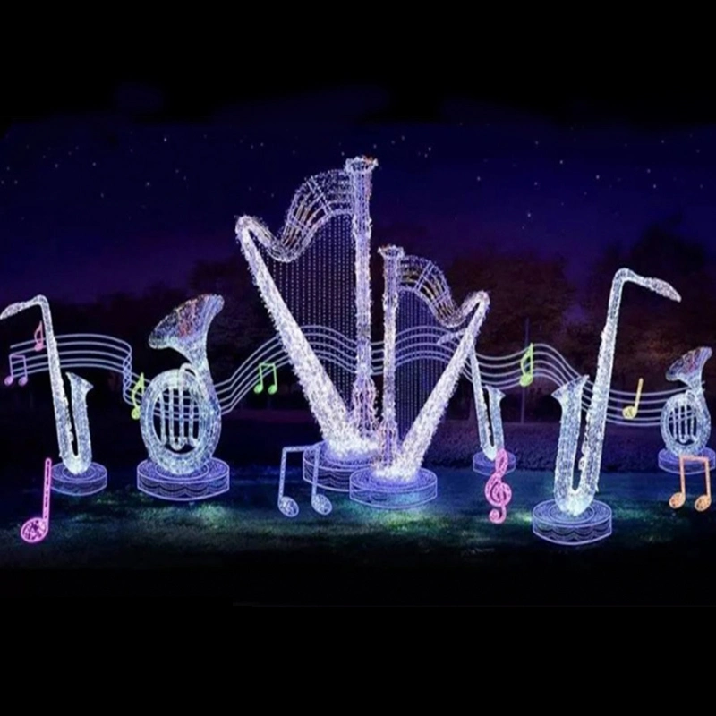 Musical Note LED Lighting Instrument Sculpture Motif Lights Trumpet Christmas Holiday Ornaments