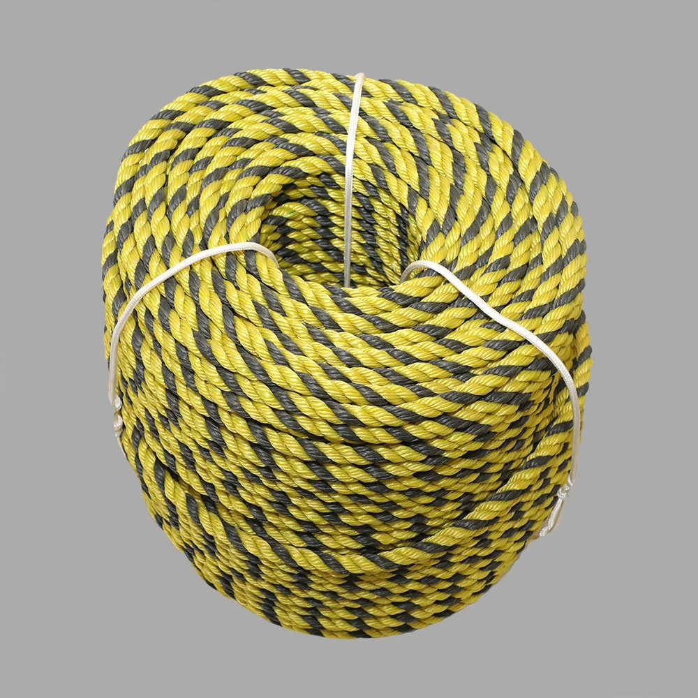 3 Strand Yellow Black Tiger Rope Polypropylene Rope