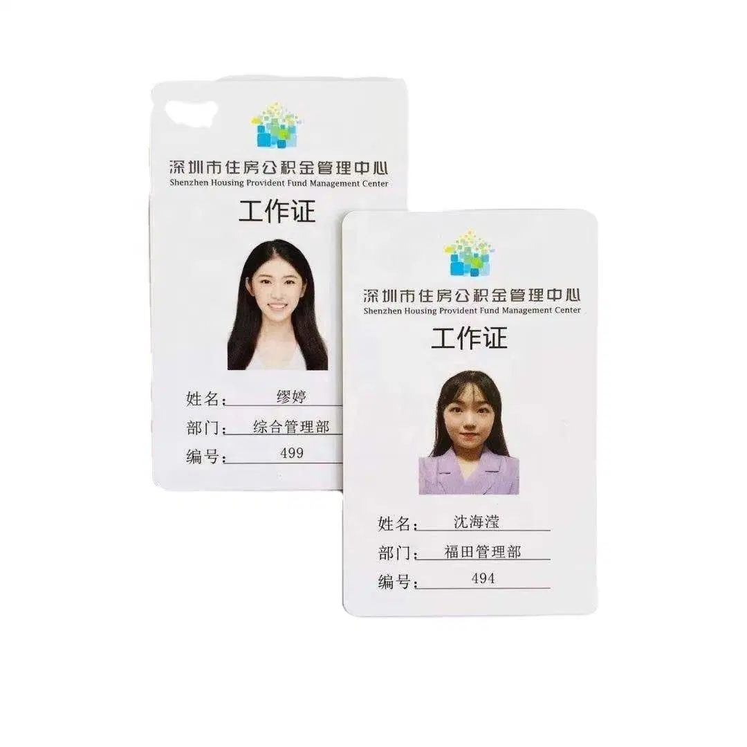 Cartão inteligente de ID de fotografia de estudantes de boa qualidade para funcionários em PVC