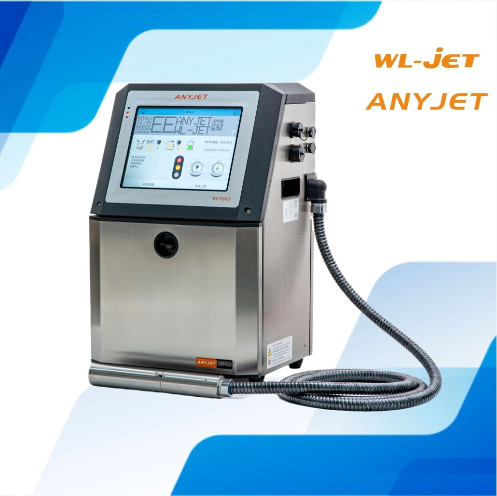 Anyjet W700 High Speed Digital Printing Machine Continuous Expiry Date Printing Machine Cij Pritner for Date Coding