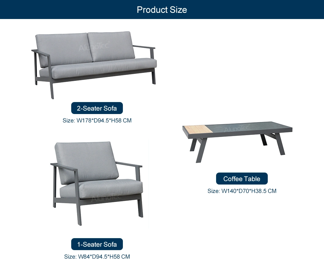 Modern Design Grey Sofa Garden Outdoor Lounge Furniture Sofa Set