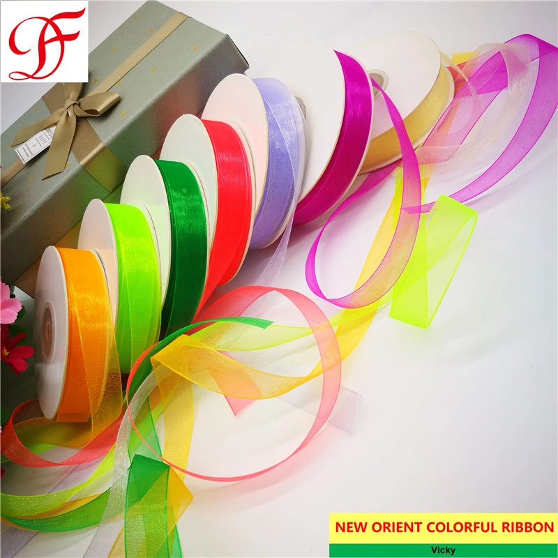 100% Nylon Sheer Organza Ribbon for Xmas/Gifts/Wrapping/Garments