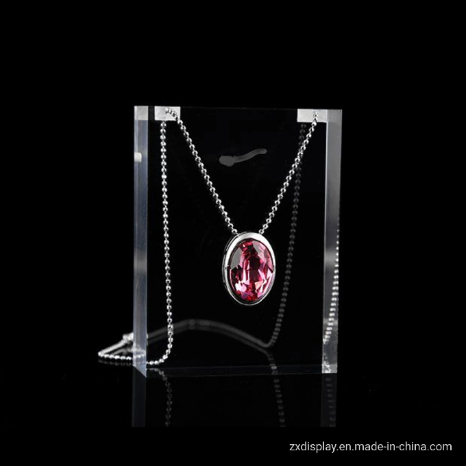 Clear Acrylic Necklace Jewelry Display Block for Luxury Store Exhibition